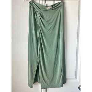Anthropologie Womens Green Twist Front Junie Midi Skirt Modal | Size Medium